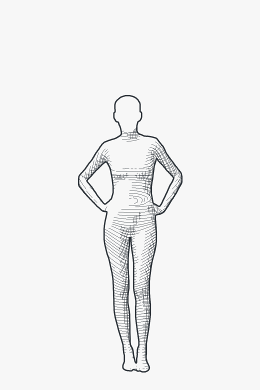 For each size the engine draws a body, each time in a different pose.